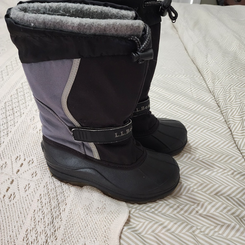 LL Bean Northwoods Kids Waterproof Winter Boots Size 3 Insulated Removable Liner